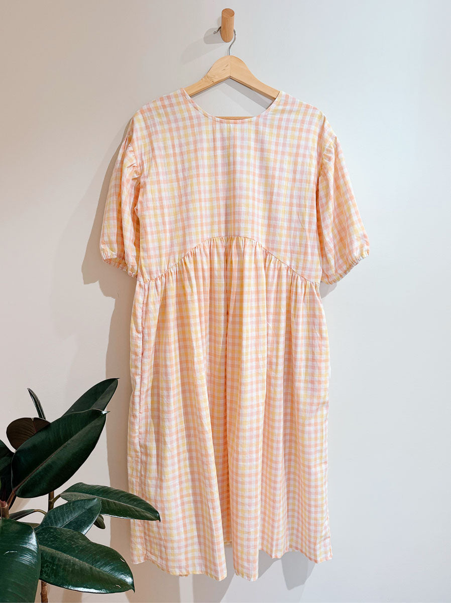 Womens Pippa Cotton Sun Dress | Sorbet Gingham