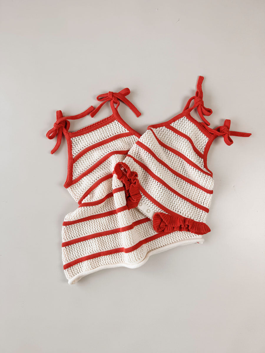 Crochet Knit Cotton Romper