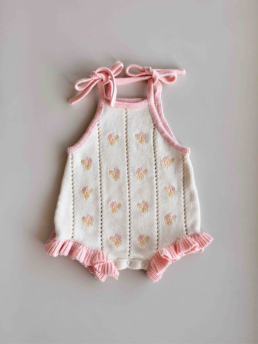 Bloom Pointelle Tie Romper | Cosmos