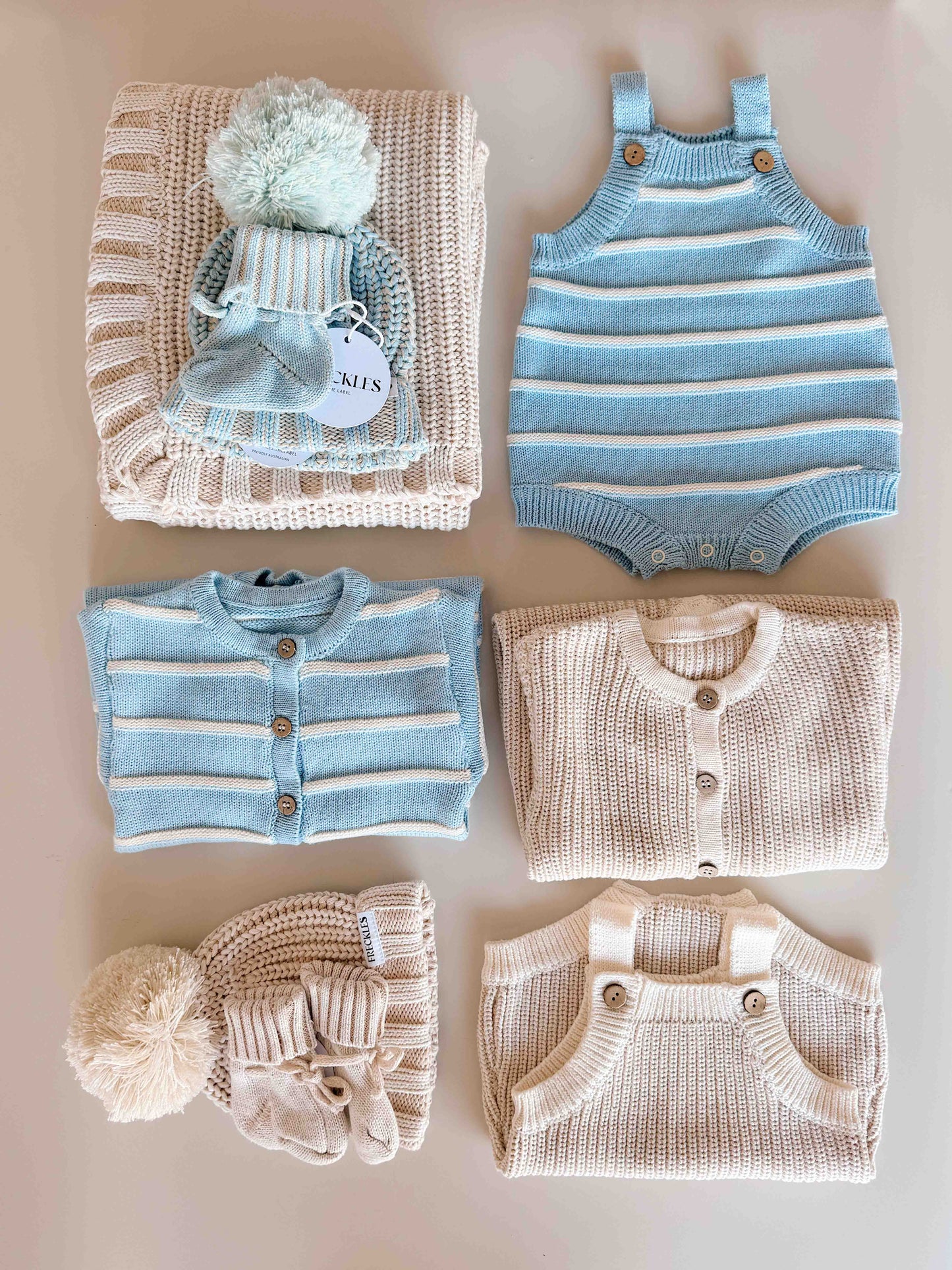 Raised Stripe Full Romper | Arctic