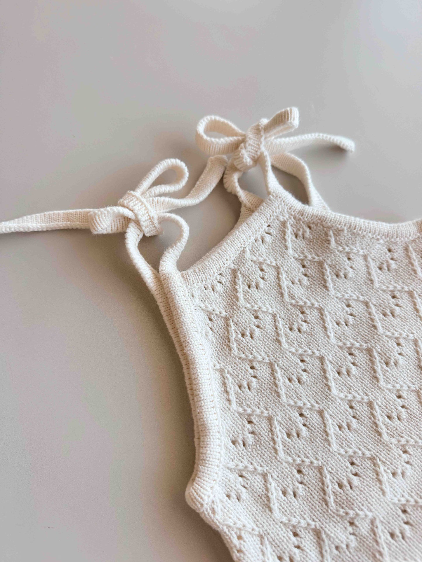 Mila Pointelle Tie Romper | Snow