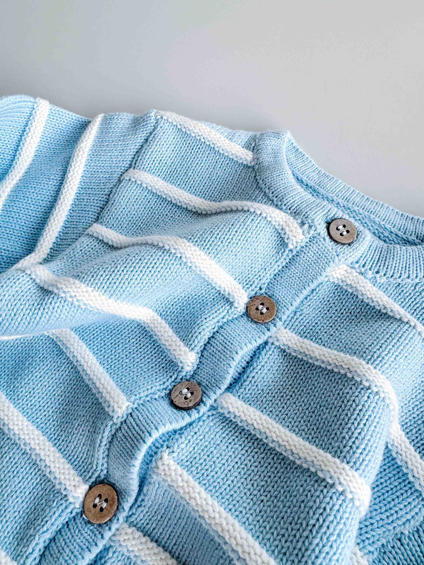 Raised Stripe Full Romper | Arctic