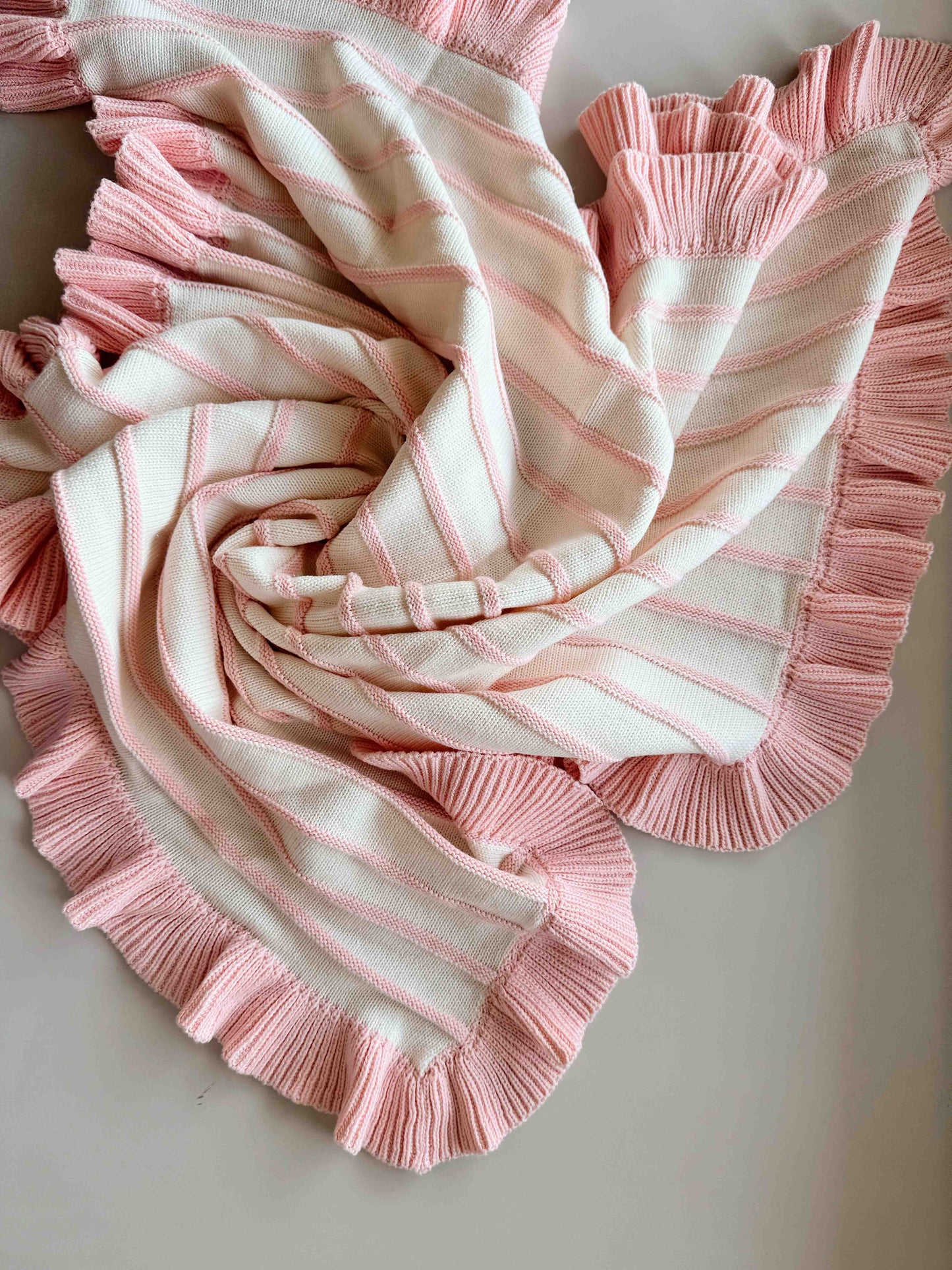 Raised Stripe Frill Blanket | Sweetpea