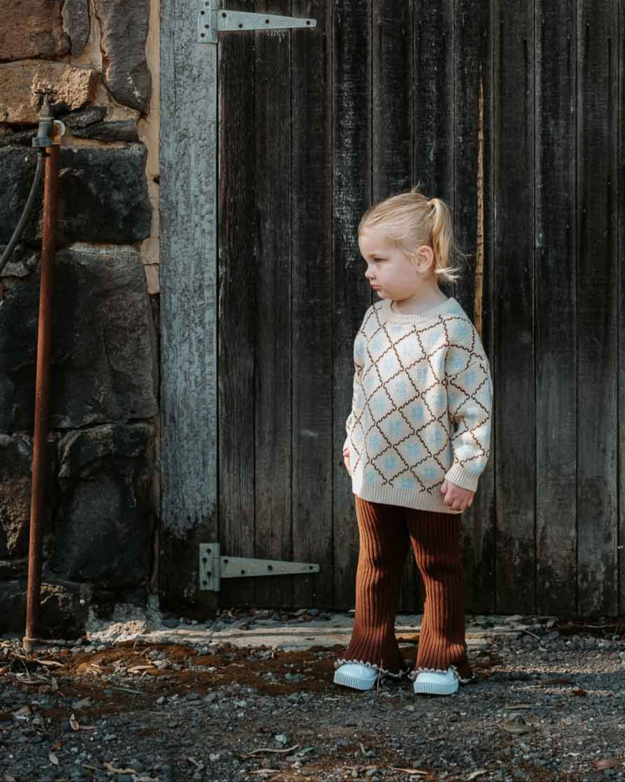 Cotton Knit Jumper | Bluebell