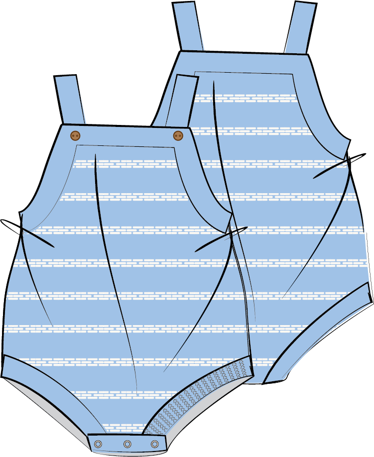 Raised Stripe Button Romper | Arctic
