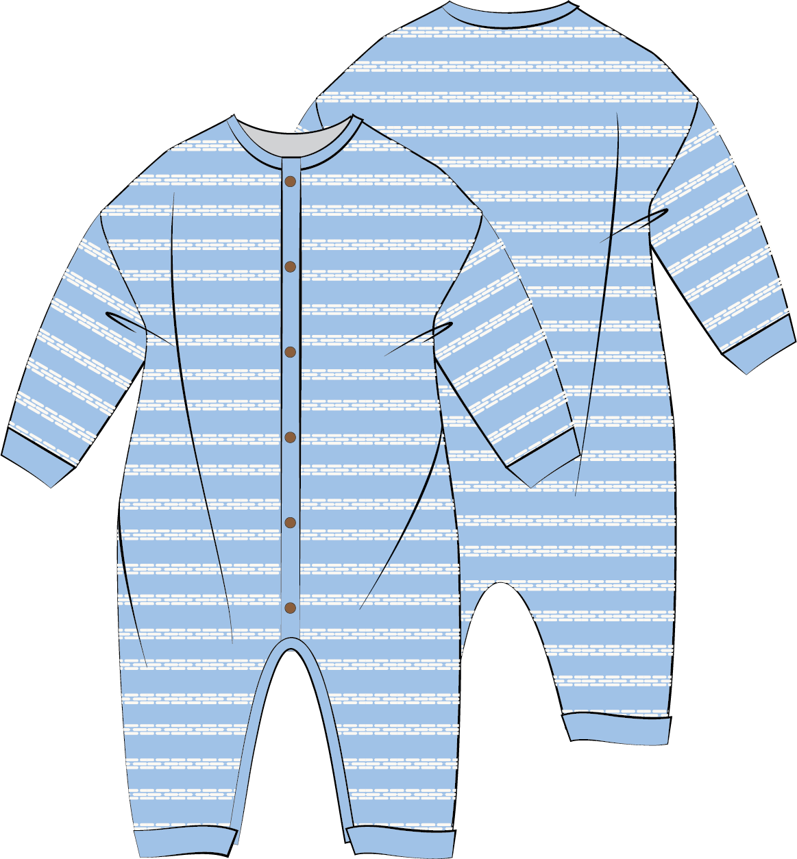 Raised Stripe Full Romper | Arctic